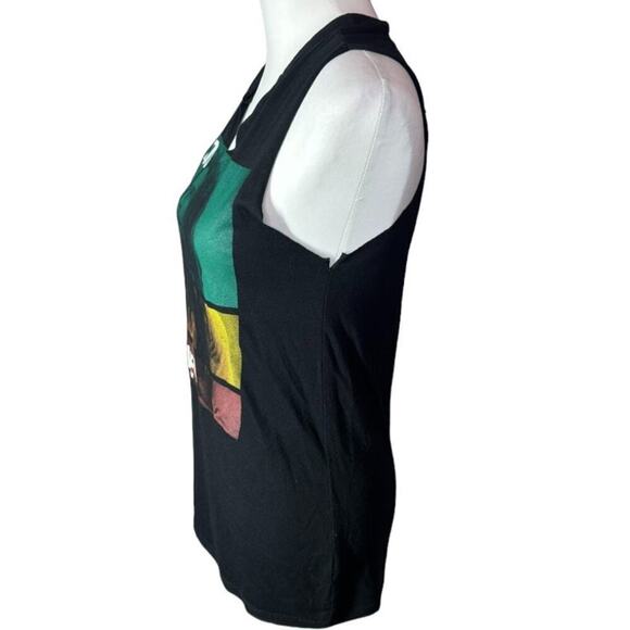 Bob Marley Zion Womens Cut Off Tank Top Size Small Band Tee - Picture 3 of 7